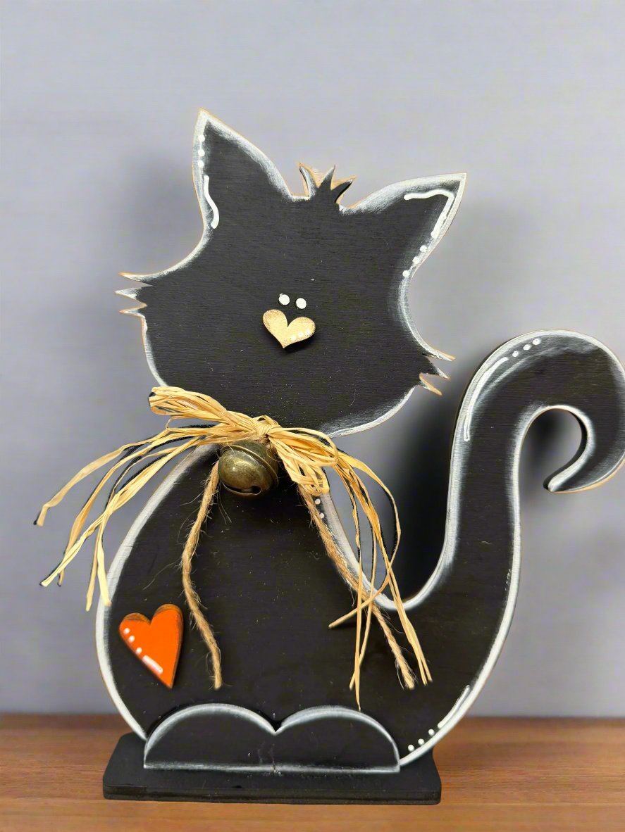 Black Cat Shelf Sitter - Nifty Decor & More