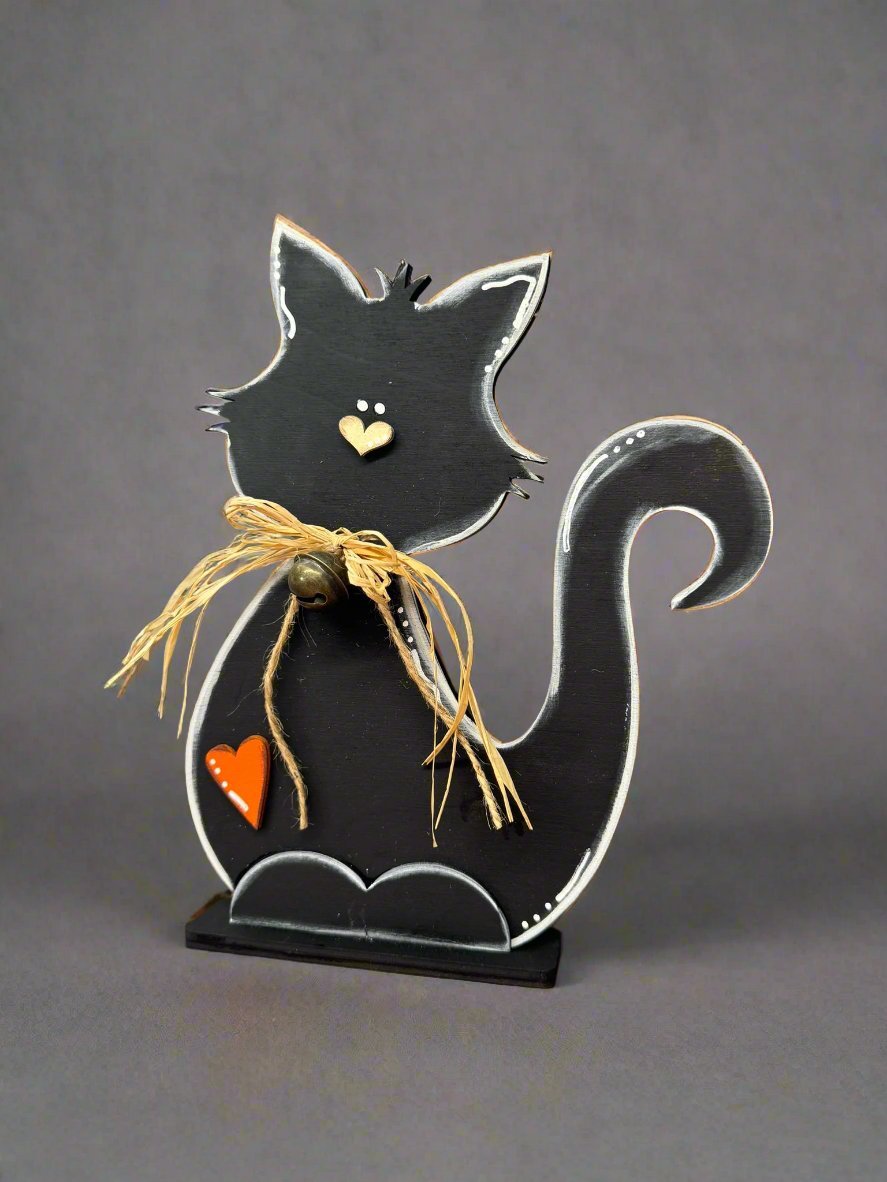 Black Cat Shelf Sitter - Nifty Decor & More