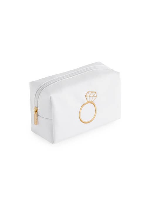 Bling Ring Small Zip Pouch, Dazzling Wedding Zip Bag for Bridal Party, Stylish Gift Idea Bride Bags