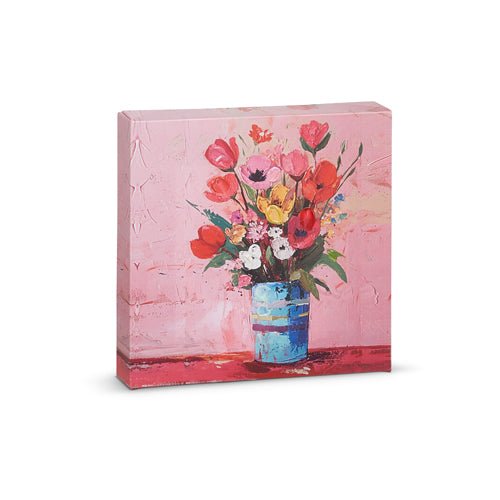 Blooms in Vase Wall Art, Charming 6" Floral Decor for Home, Perfect Gift for Plant Lovers Floral Wall Art