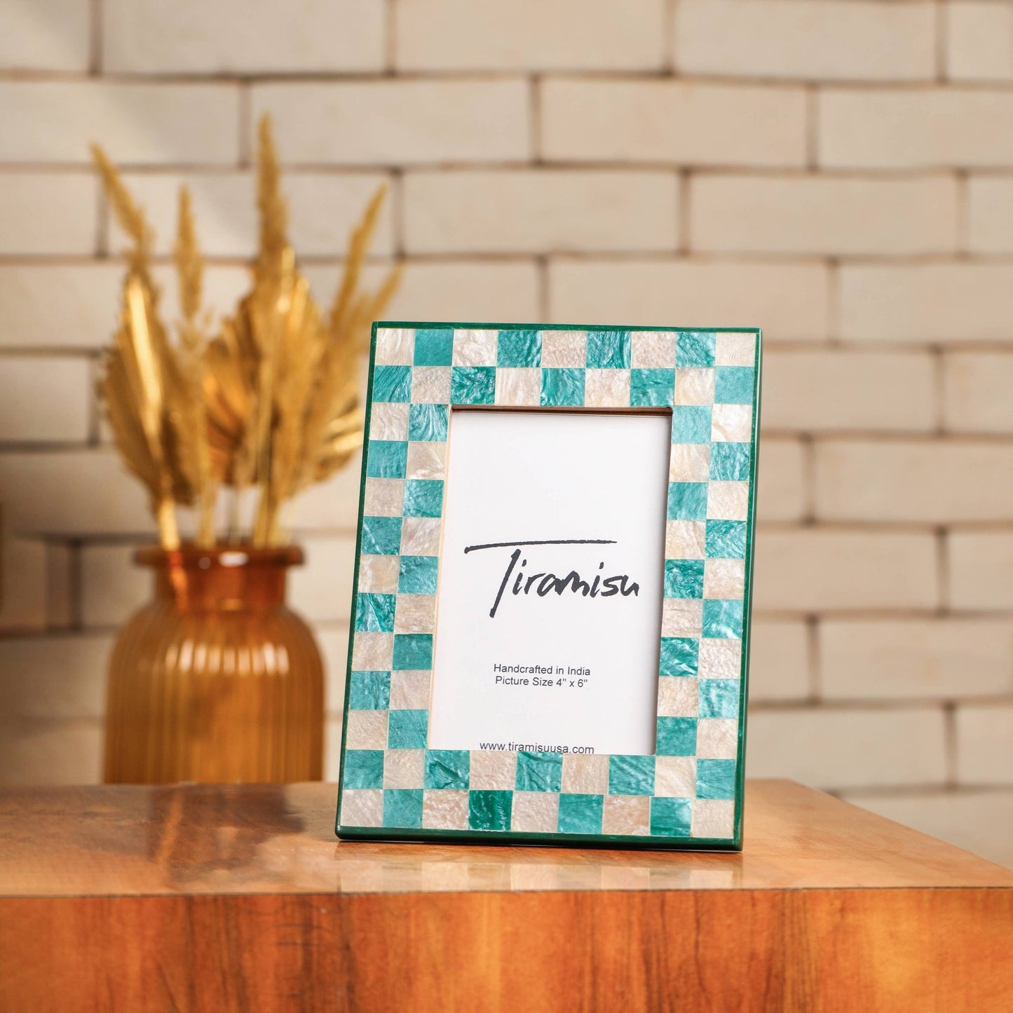 Blue & Ivory Resin Picture Frame