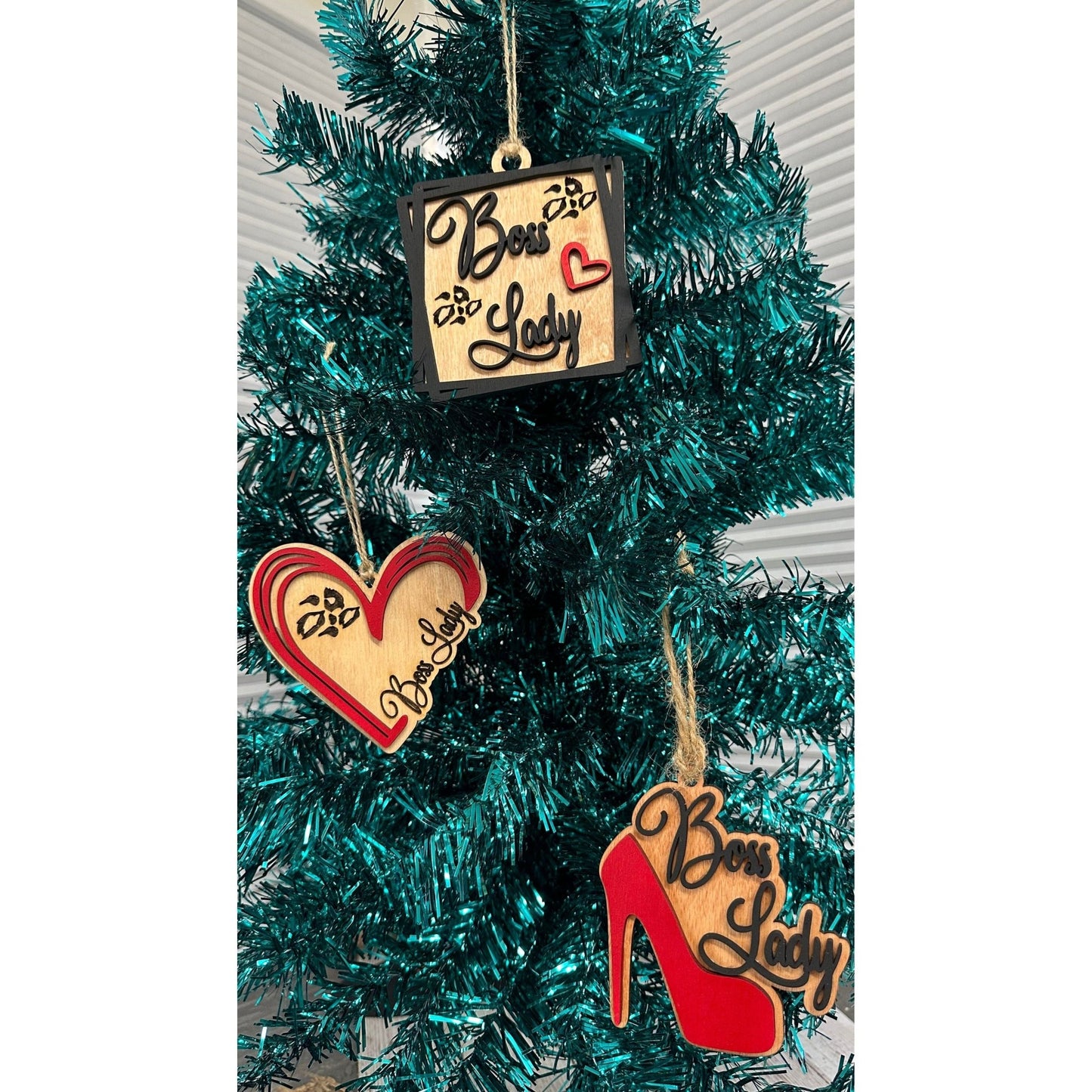 Boss Babe Ornaments | Trendy Lady Christmas Decorations | Gift for Women, Office Decor, Holiday Ornament, Fun & Stylish Decor - Nifty Decor & More