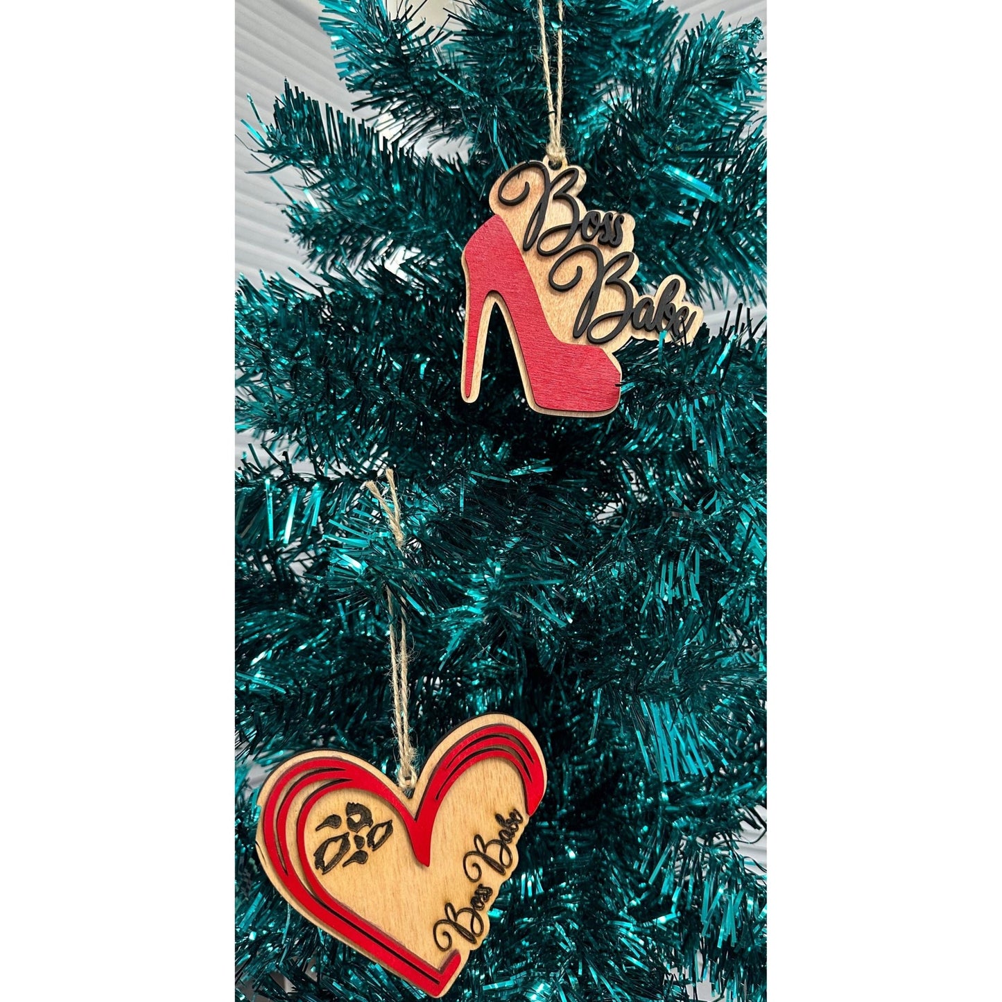 Boss Babe Ornaments | Trendy Lady Christmas Decorations | Gift for Women, Office Decor, Holiday Ornament, Fun & Stylish Decor - Nifty Decor & More