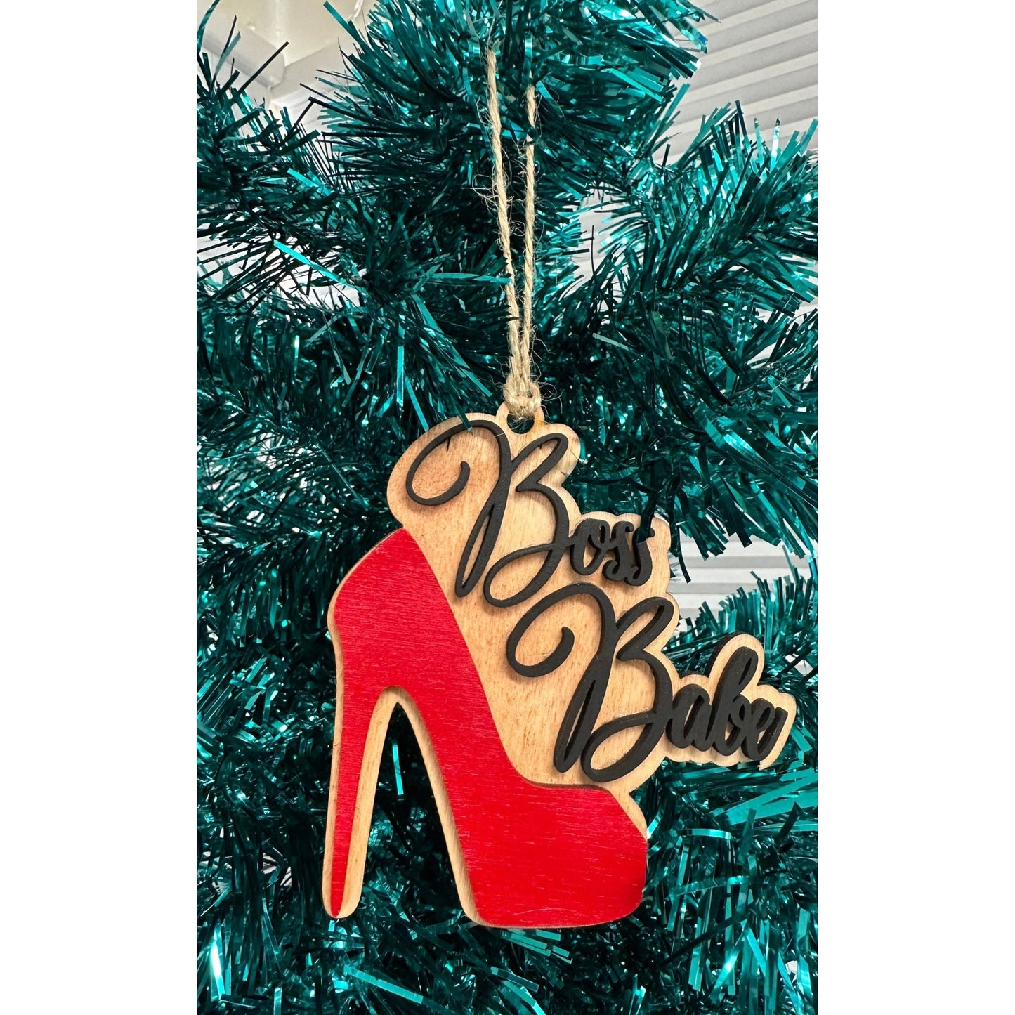 Boss Babe Ornaments | Trendy Lady Christmas Decorations | Gift for Women, Office Decor, Holiday Ornament, Fun & Stylish Decor - Nifty Decor & More
