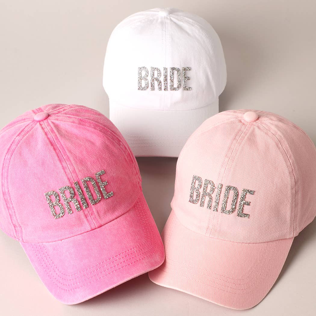 Bride Glitter Letter Patch Baseball Cap, Stylish Bling Hat for Bridal Shower Fun, Unique Bride-to-Be Gift Hats