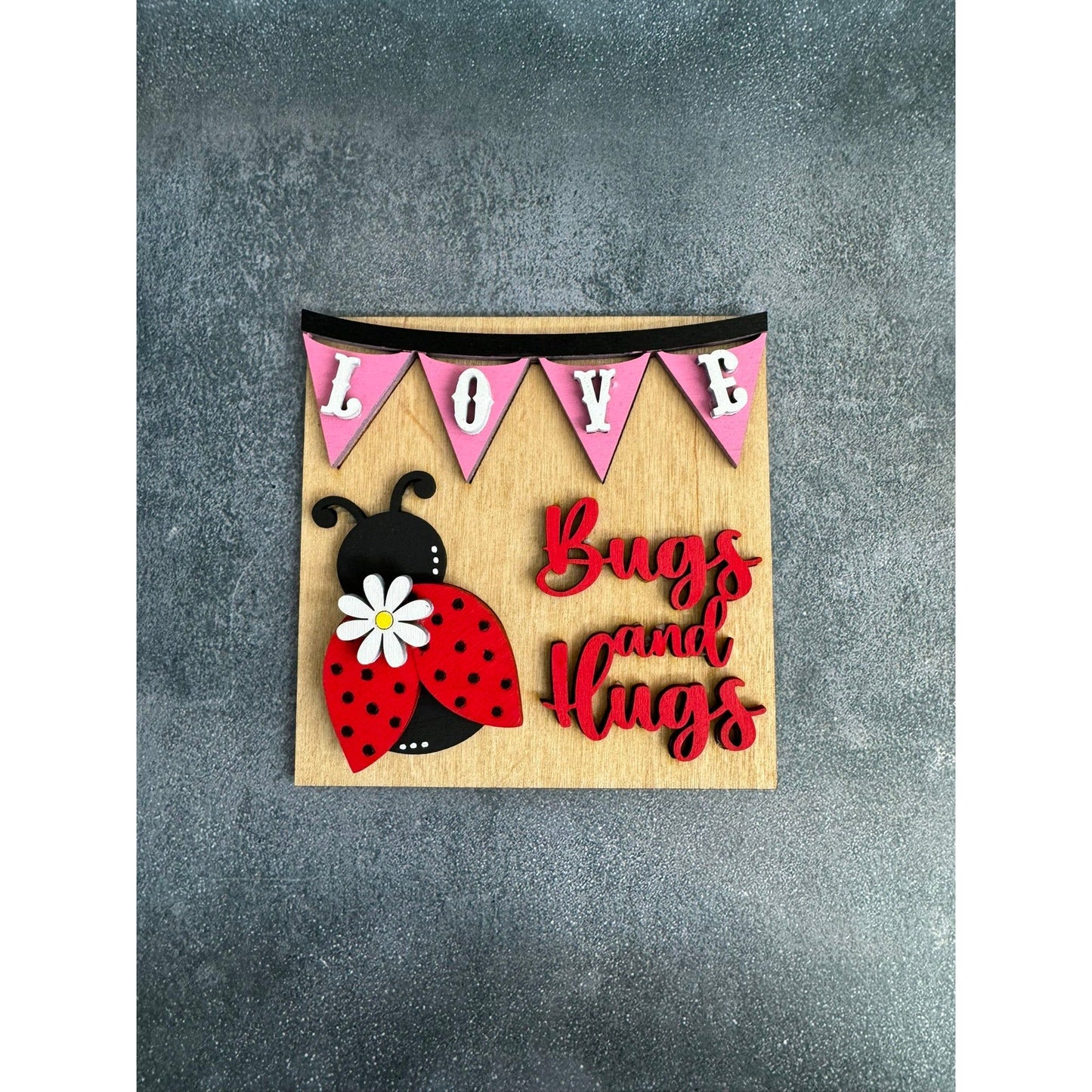 Bugs and Hugs Leaning Sandwich Board Tiles - Set 4 PC Interchangeable Leaning Sandwich Boards