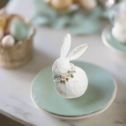 Bunny 7" Multicolor Figurines Home Decor | Cute Easter Decoration, Spring Accent, Gift Idea, Vintage Style Bunny figurine Bunny 1
