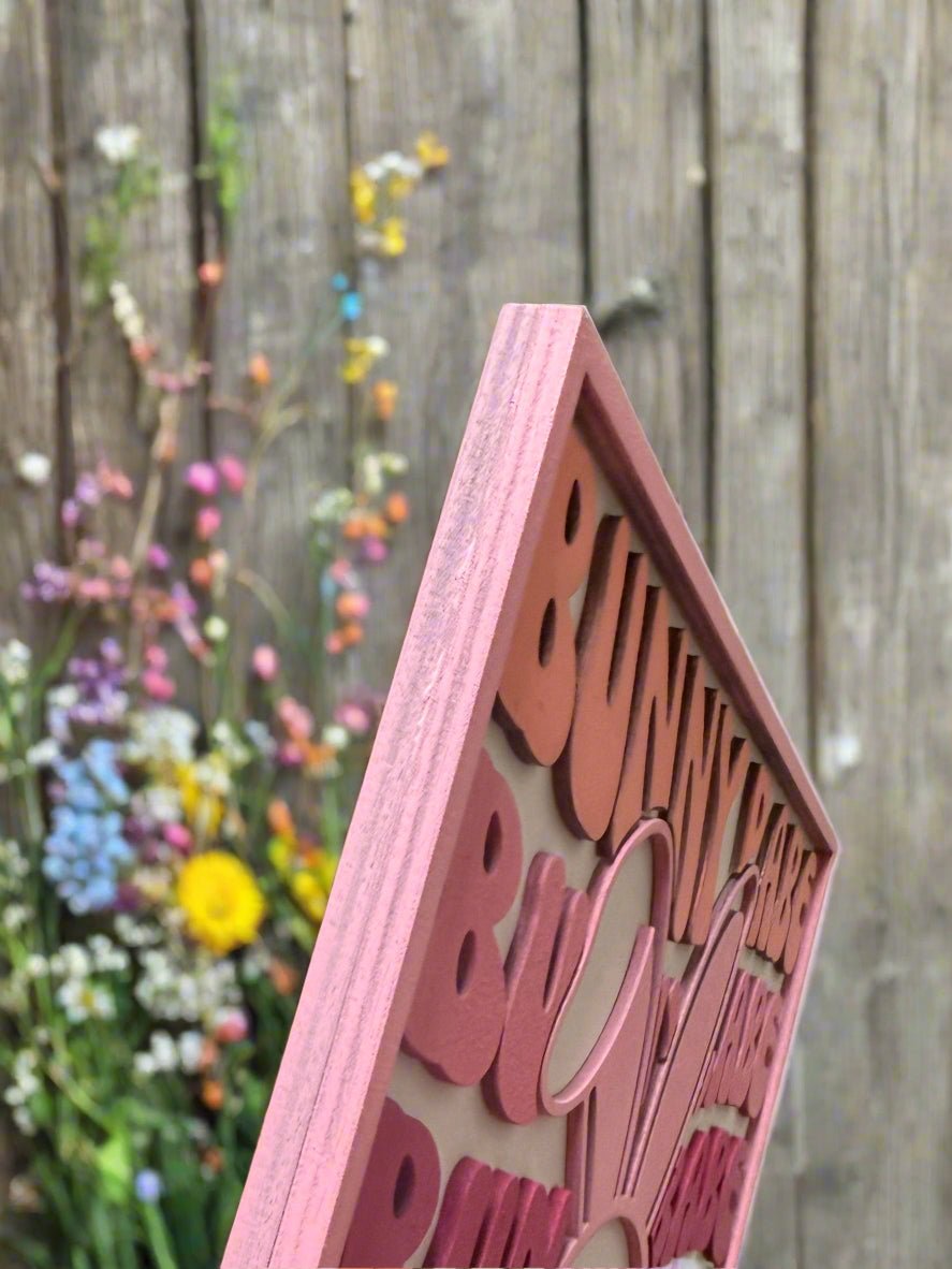 Bunny Babe Sign | Cute Easter Decor | Spring Wall Art | Adorable Home Accent | Bunny Love Decor for Kids' Rooms