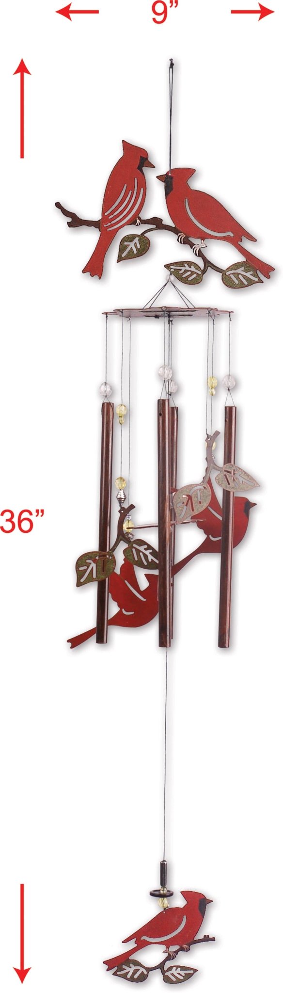 Cardinal Garden Wind Chimes Spring & Fall Decor Wind Chimes