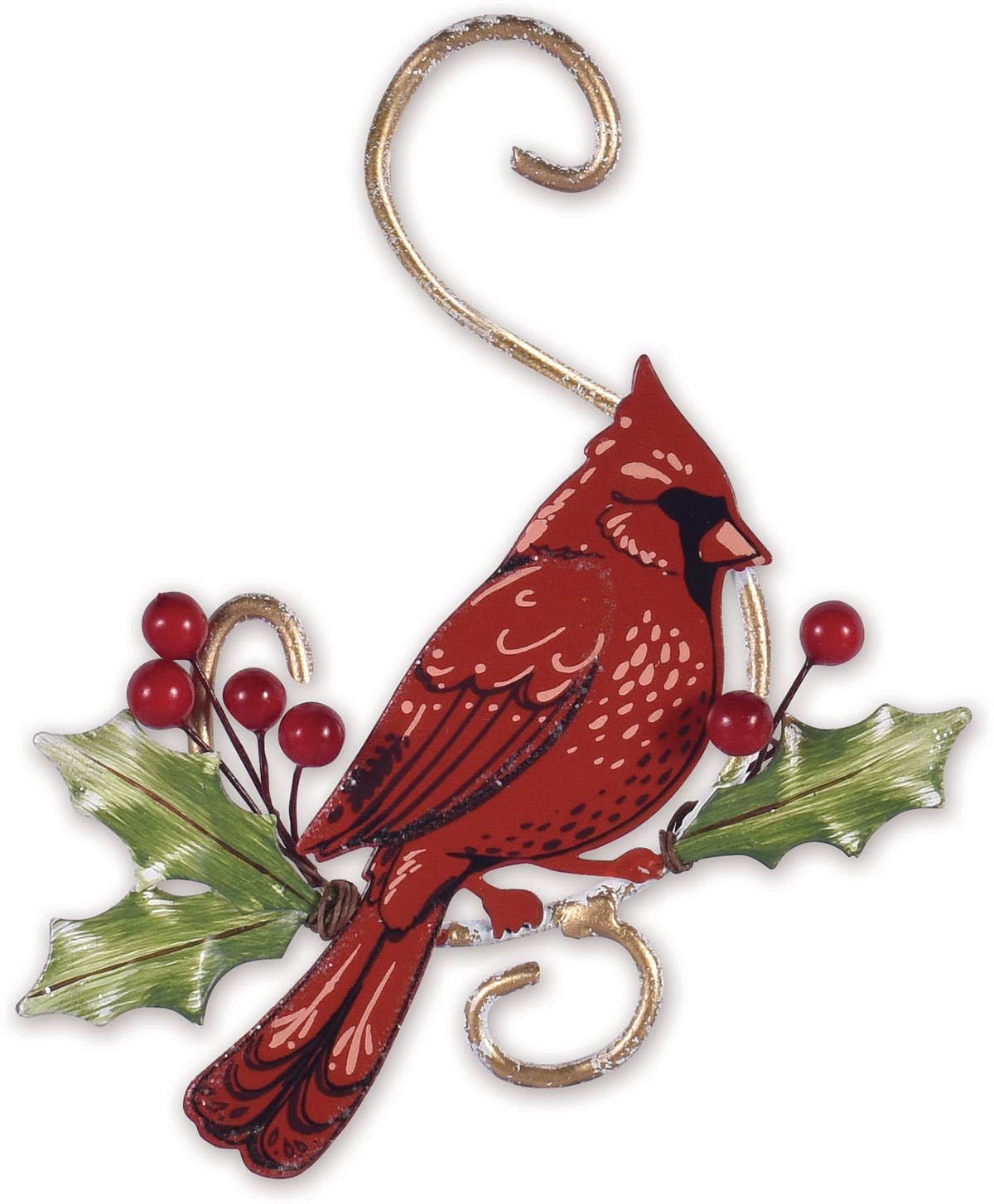 Cardinal-Poinsettia Ornament 5.5" Ornaments & Accents