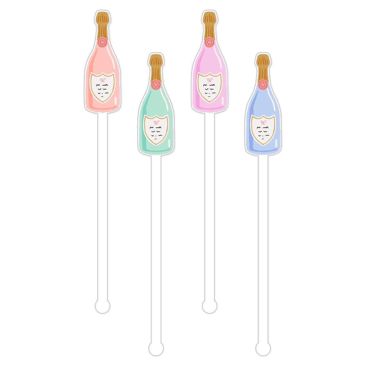 Champagne Bottle Stir Sticks Set