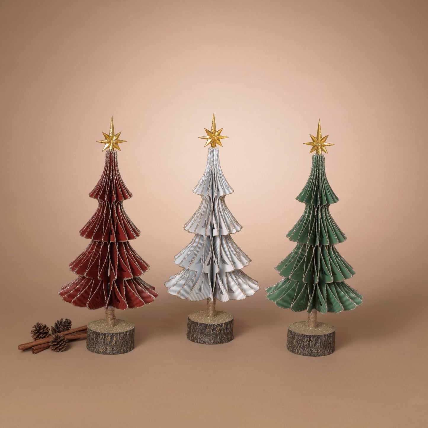 Christmas Paper Holiday Honeycomb Tree, 3 Asst 18"H Seasonal Decor
