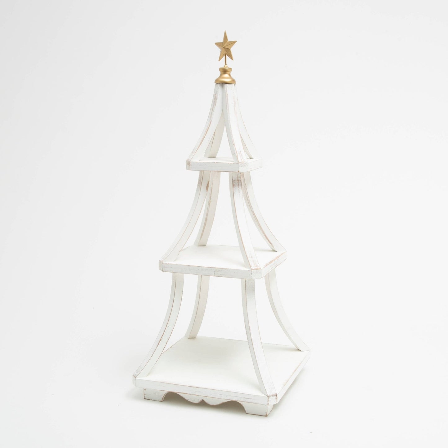 Christmas Wood Holiday Tree 27.75"H Seasonal Decor