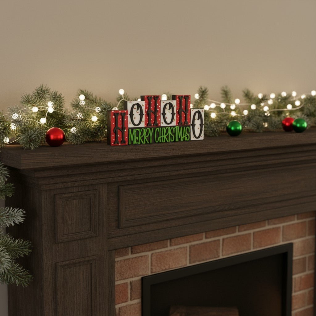 Christmas Word Blocks Christmas Shelf Sitter