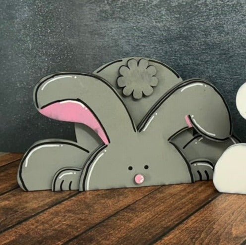 Chunky Bunny Easter Shelf Sitter Gray