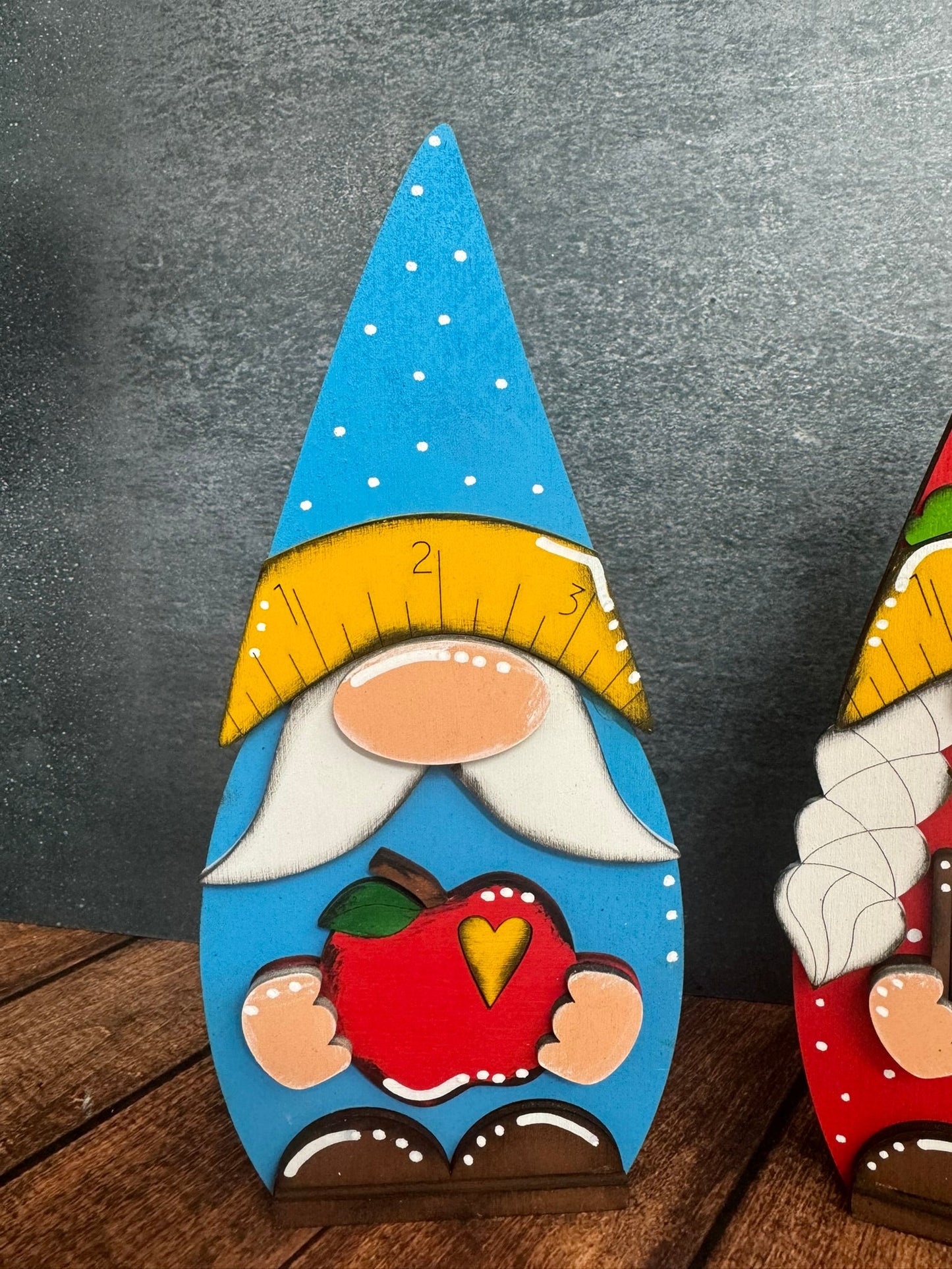 Chunky Teacher Gnomes, Handcrafted Whimsical Decor for Classroom & Home, Perfect Teacher Appreciation Gift Teacher Shelf Sitter Blue