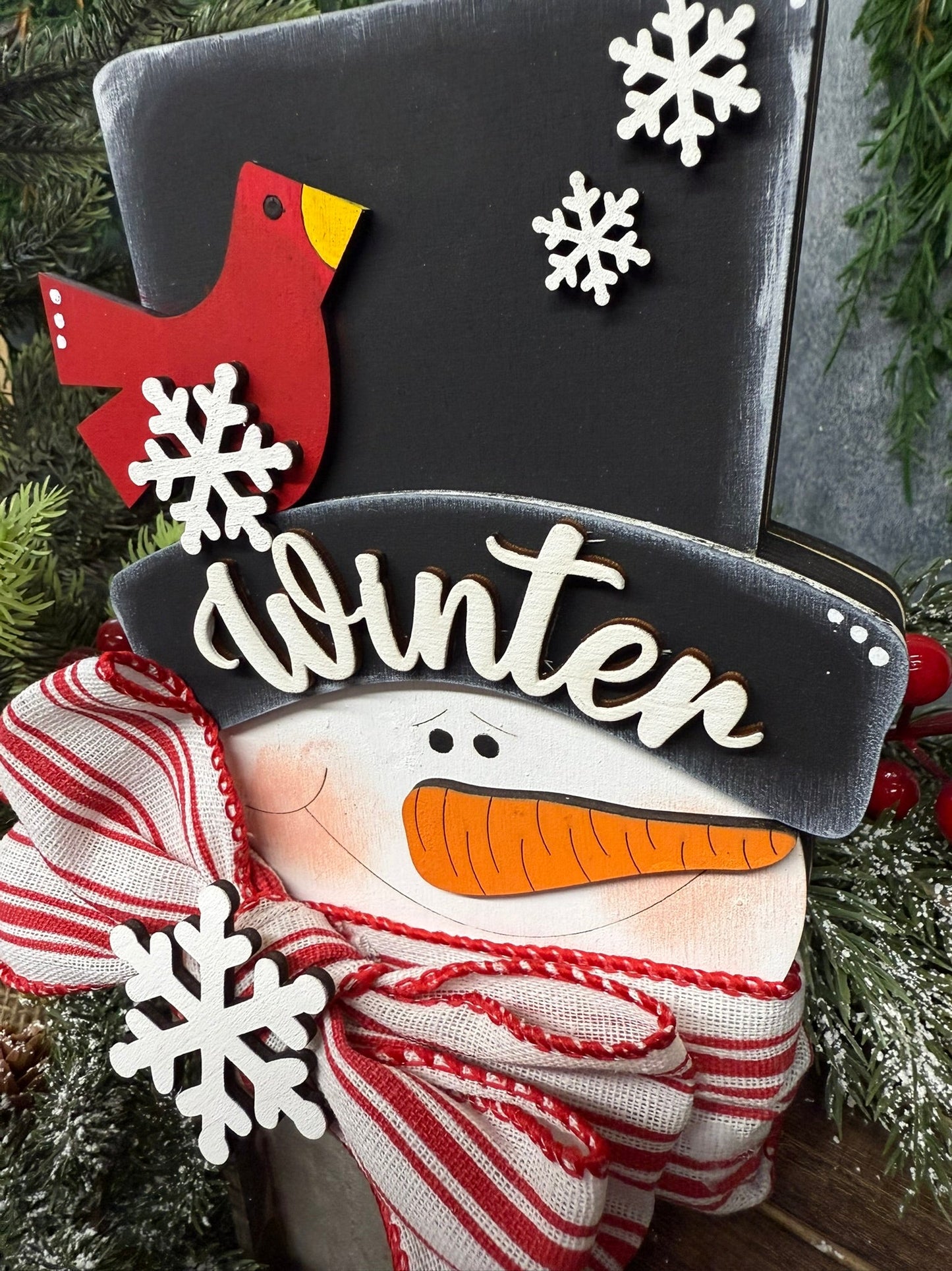 Chunky Winter Snowman Head - Nifty Decor & More