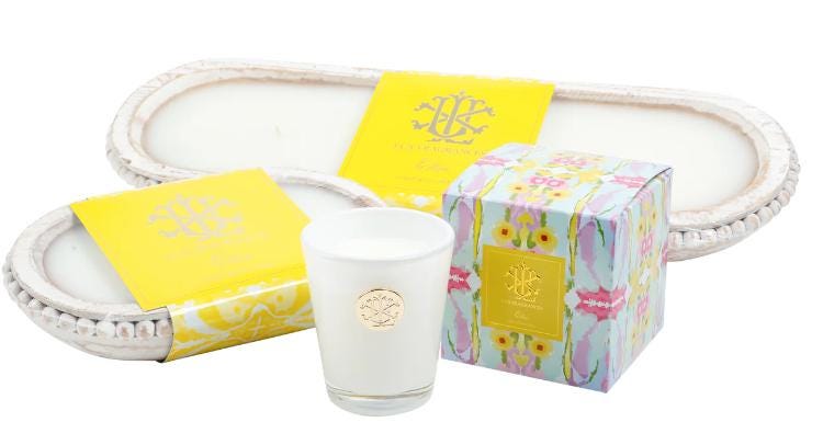 Citron - 3 Wick White Beaded Dough Bowl Candle Candle