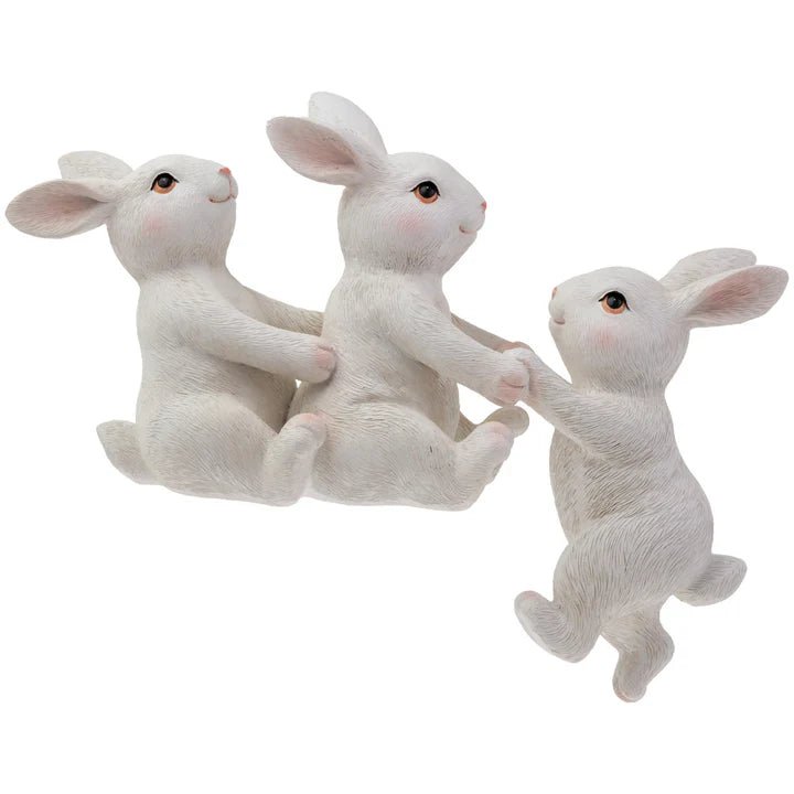 Climbing Bunny Brothers, Spring Decor & Easter Accent Piece, Cute Rabbit Figurines for Seasonal Home Decor - Nifty Decor & More