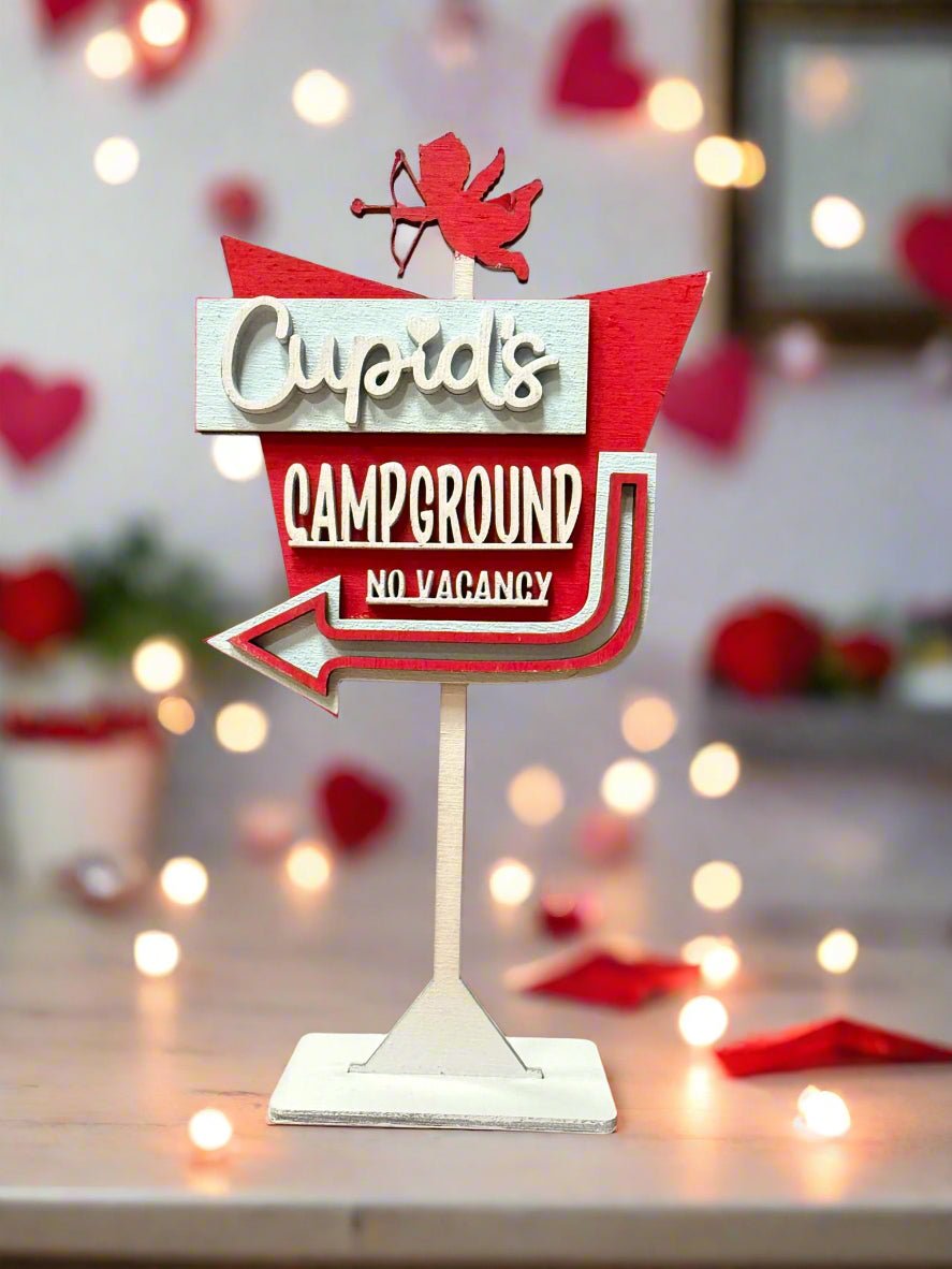 Cupid's Campground Shelf Sitter