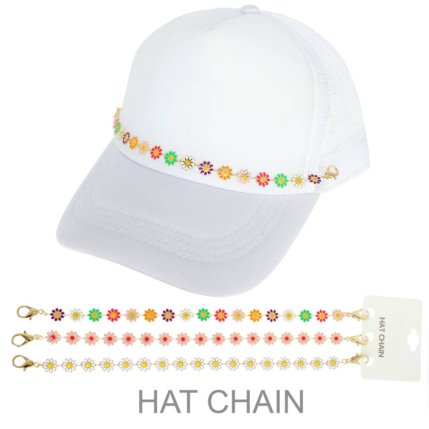 Daisy Charm Hat Chain Multicolored - Nifty Decor & More