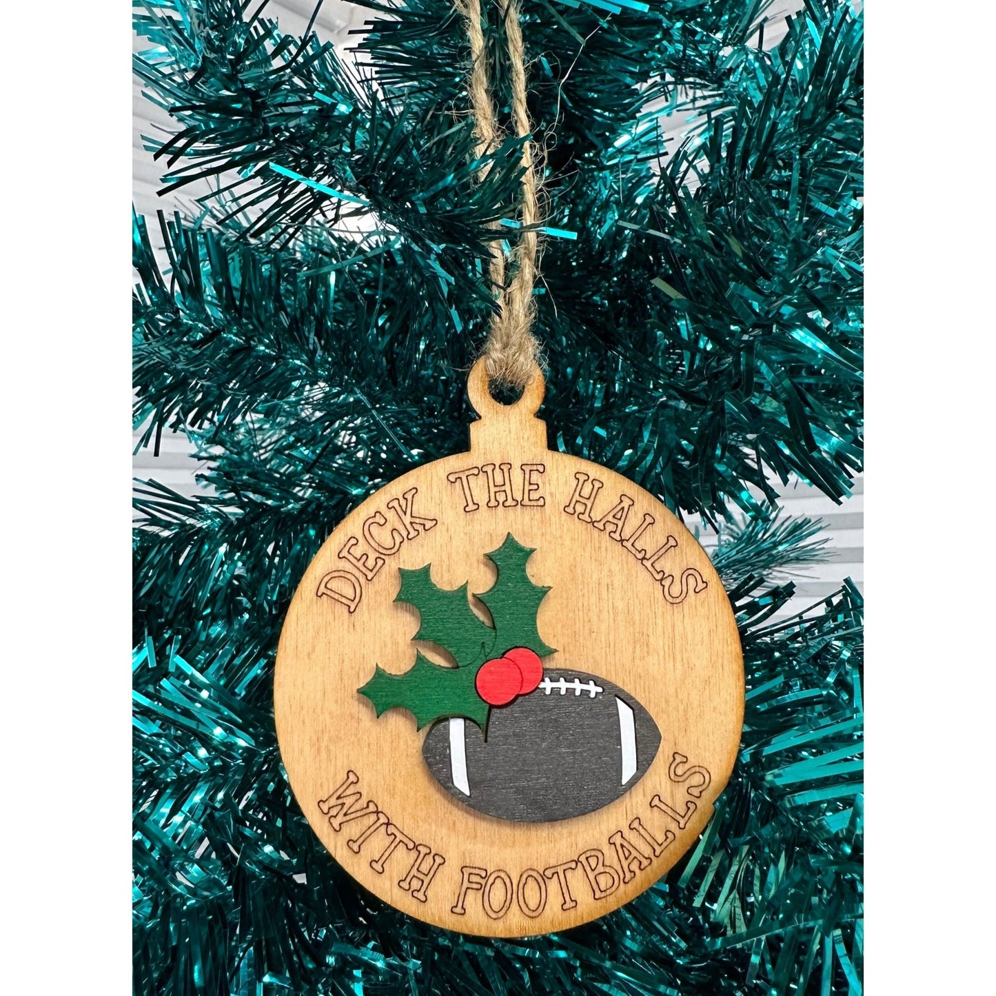 Deck the Halls with Footballs Ornament - Nifty Decor & More