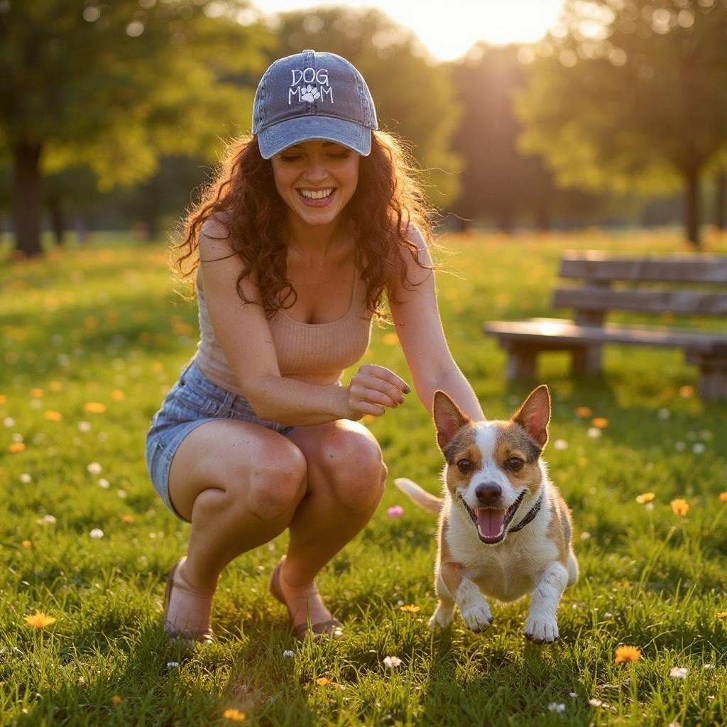 Dog Mom Baseball Cap, Embroidered Cotton Hat, Perfect for Proud Pup Parents, Cute Dog Lover Gift Hats