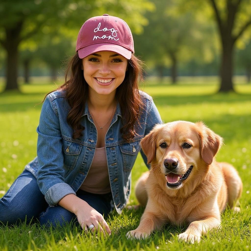 Dog Mom Baseball Cap, Embroidered Lettering Cotton Hat, Perfect for Proud Pup Parents, Fun Gift for Dog Lovers Hats