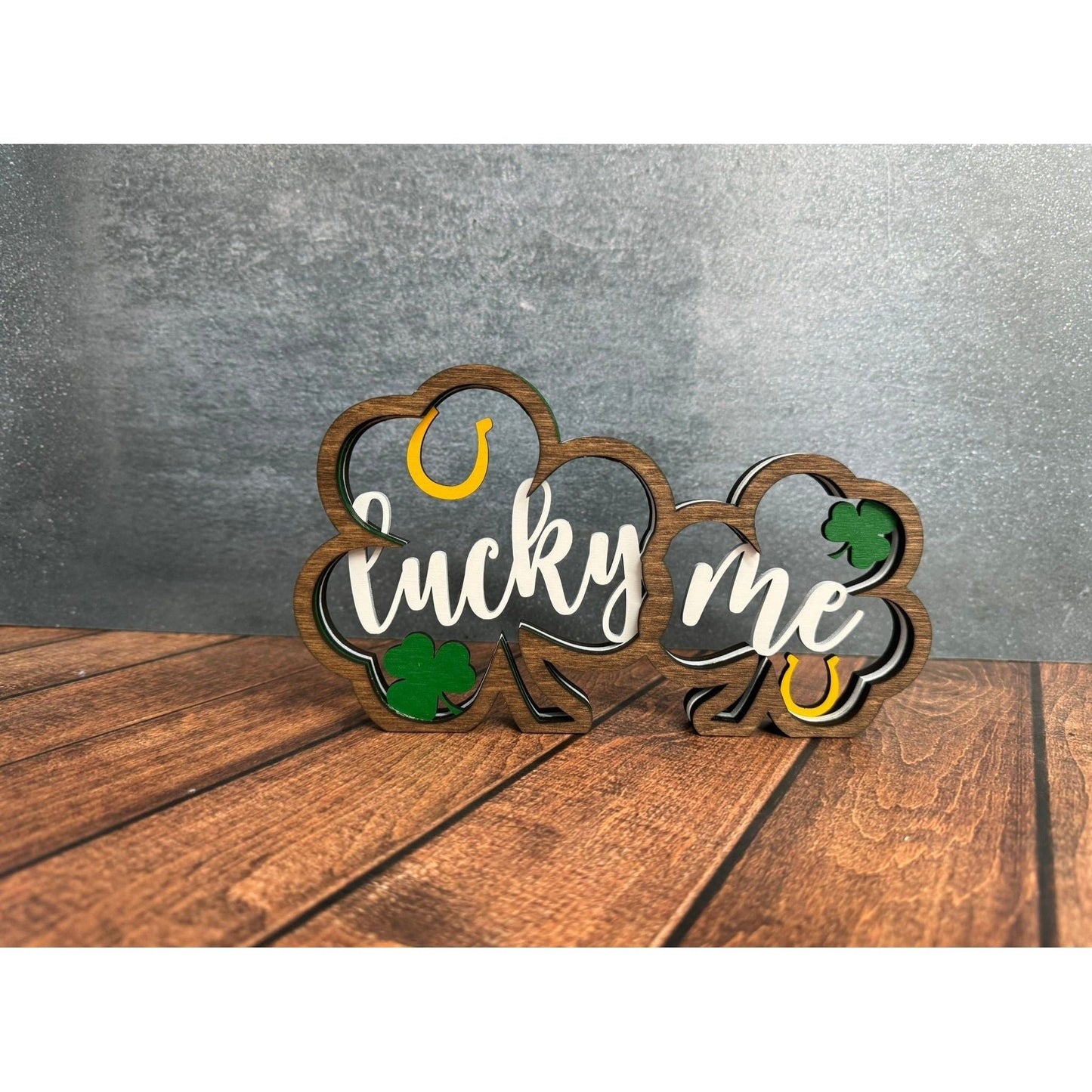 Double Shamrock St. Patrick's Day Shelf Sitter