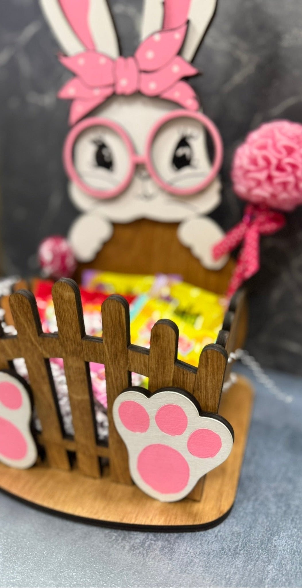 Easter Bunny Gift Basket - Cute Easter Basket for Kids, Fill with Candy & Toys, Perfect for Spring Celebrations