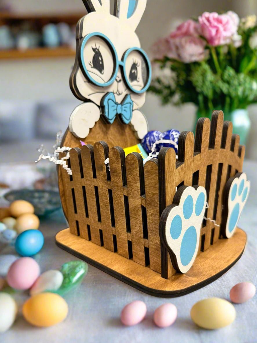 Easter Bunny Gift Basket - Cute Easter Basket for Kids, Fill with Candy & Toys, Perfect for Spring Celebrations