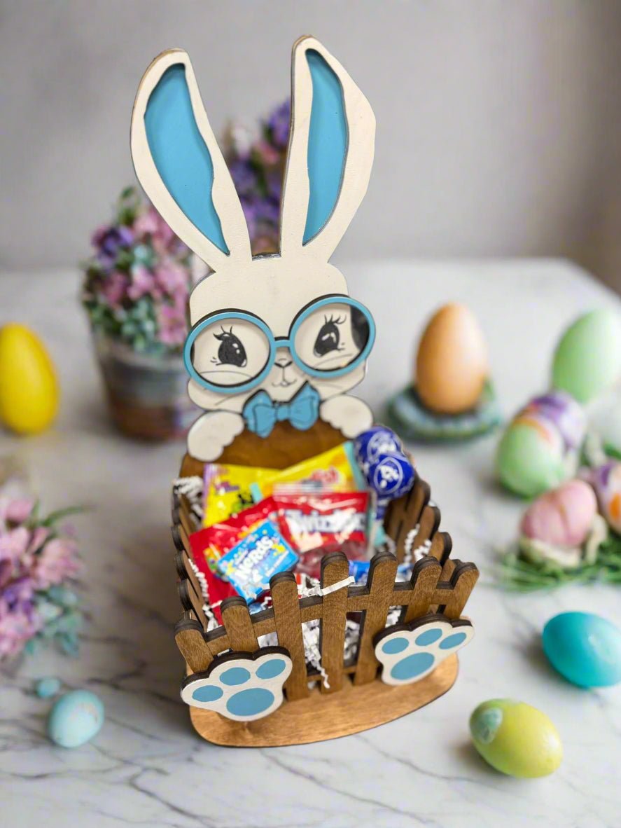 Easter Bunny Gift Basket - Cute Easter Basket for Kids, Fill with Candy & Toys, Perfect for Spring Celebrations