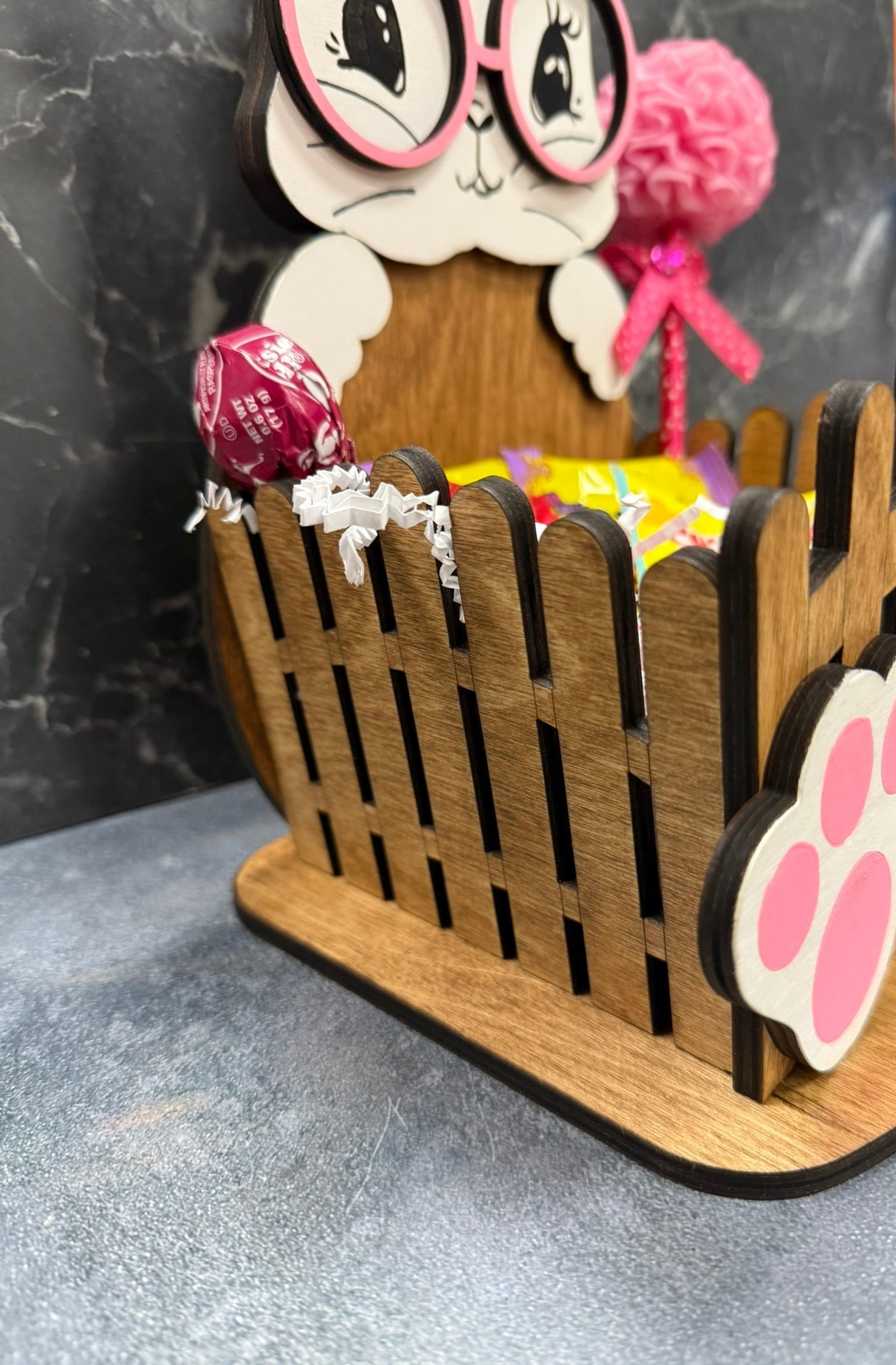 Easter Bunny Gift Basket - Cute Easter Basket for Kids, Fill with Candy & Toys, Perfect for Spring Celebrations