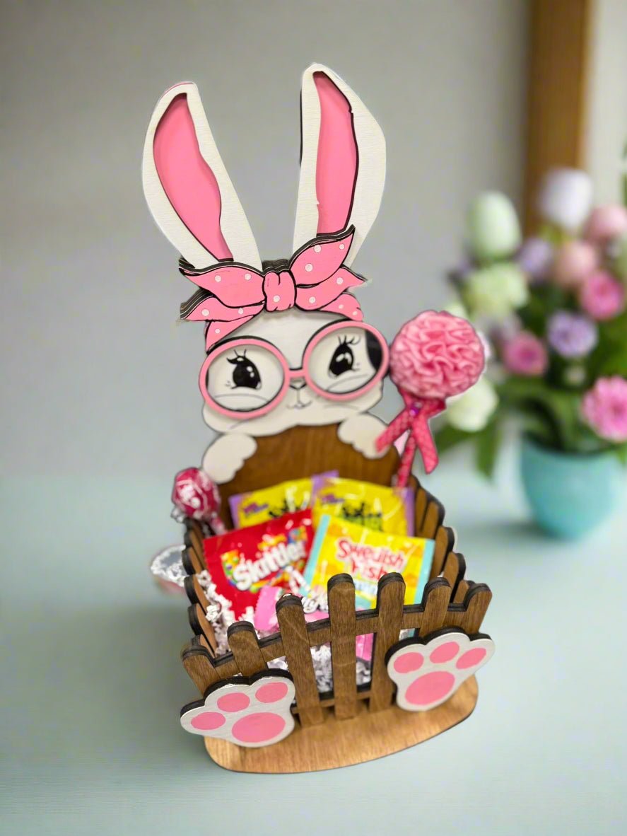 Easter Bunny Gift Basket - Cute Easter Basket for Kids, Fill with Candy & Toys, Perfect for Spring Celebrations