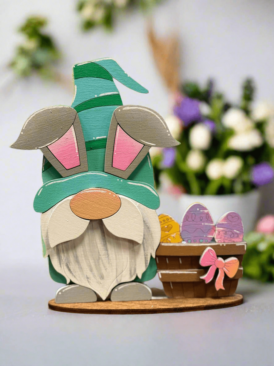 Easter Gnome Friends Shelf Sitter | Cute Spring Decor | Handcrafted Gnomes for Home | Perfect Gift for Easter Celebration