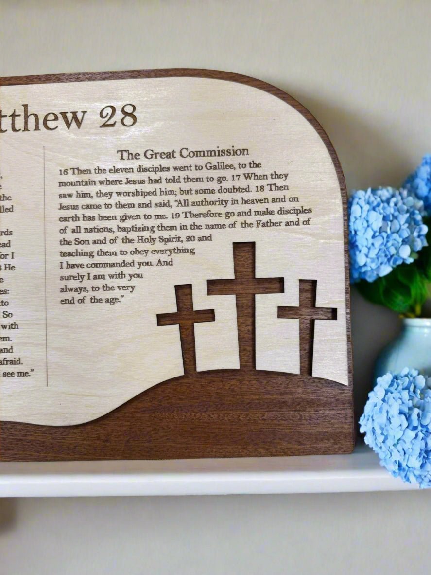 Easter Story Matthew 28 Sign | Christian Faith Decor | Religious Home & Garden Art | Inspirational Wall Art