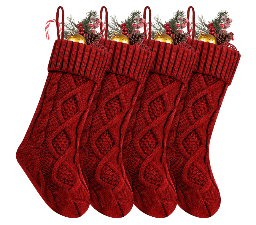 Embroidered Christmas Stockings Christmas Stockings Burgundy