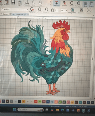 Embroidered Rooster Jacket denim jacket