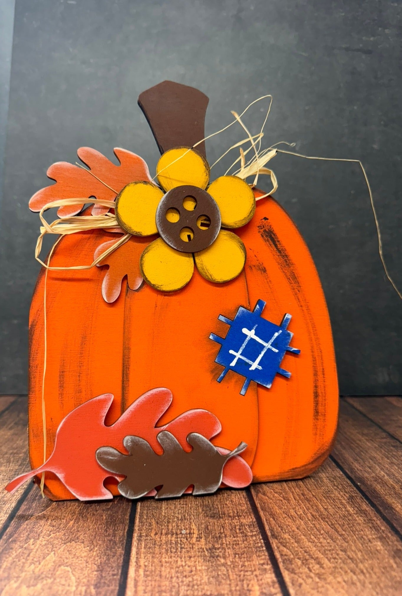 Fall Pumpkin Sunflowers & Crows Large Pumpkin