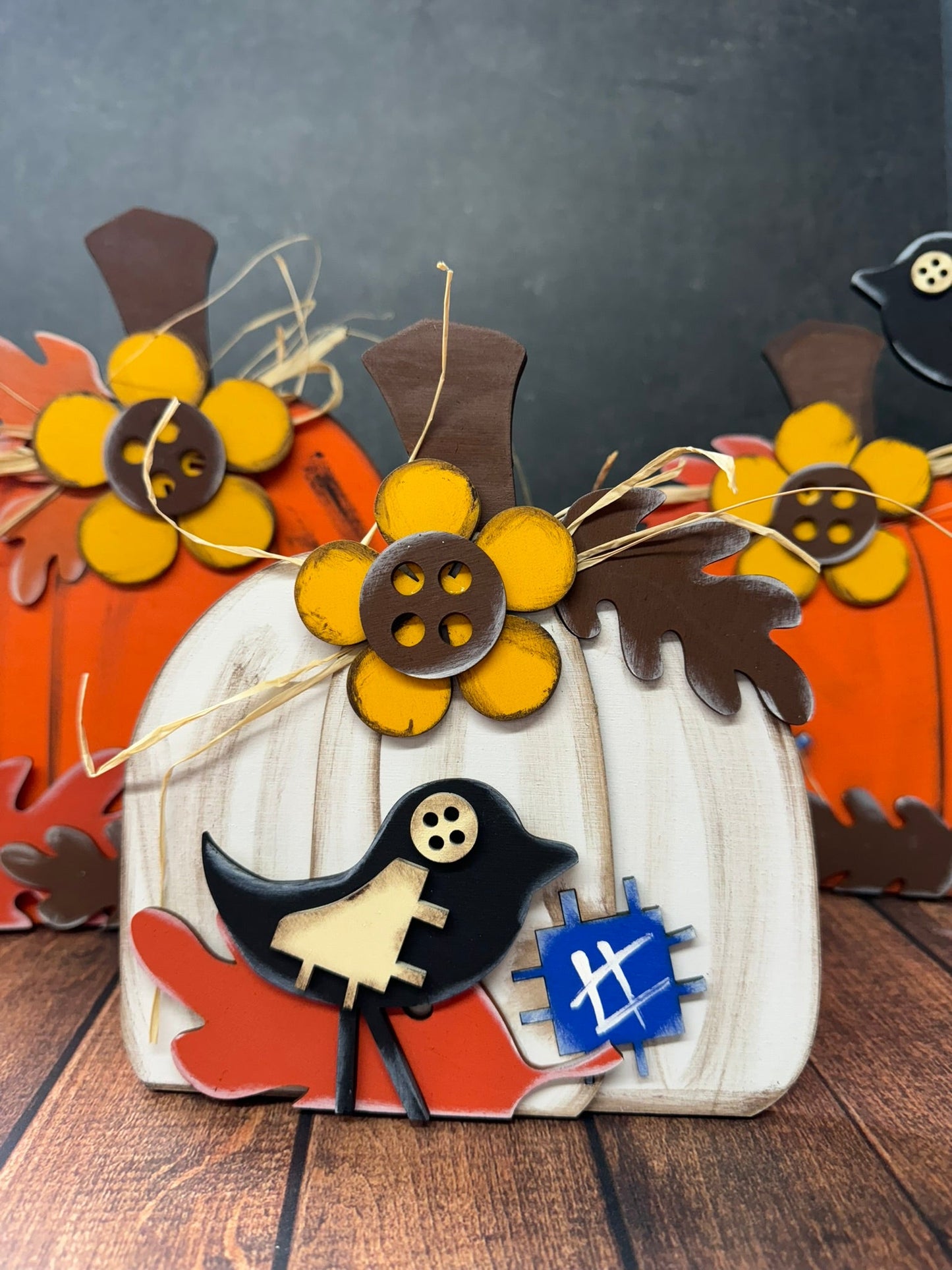 Fall Pumpkin Sunflowers & Crows