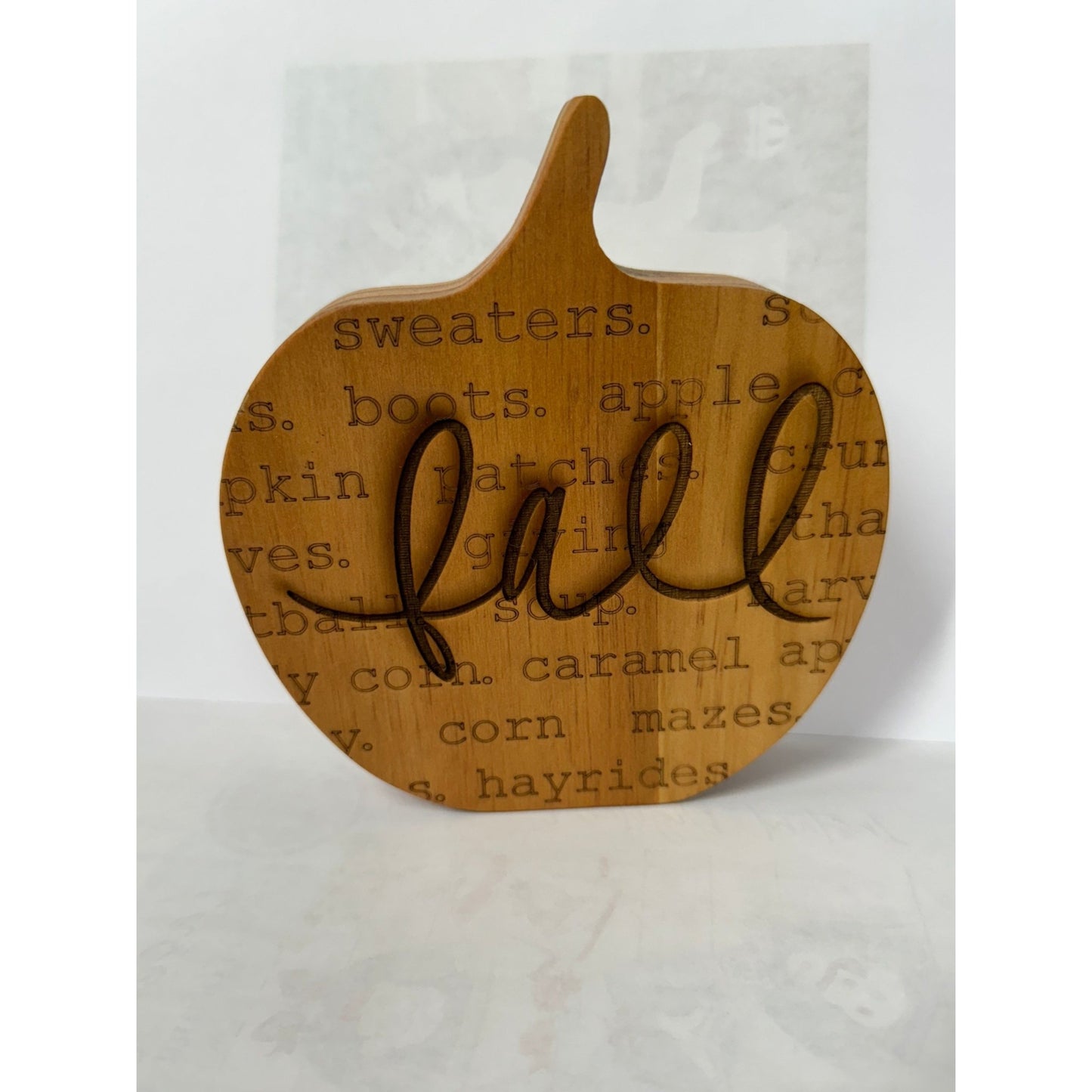Fall Words Wooden Pumpkin - Nifty Decor & More