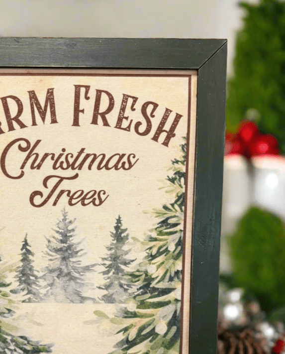 Farm Fresh Christmas Trees Framed Hanger - Nifty Decor & More