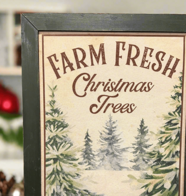 Farm Fresh Christmas Trees Framed Hanger - Nifty Decor & More