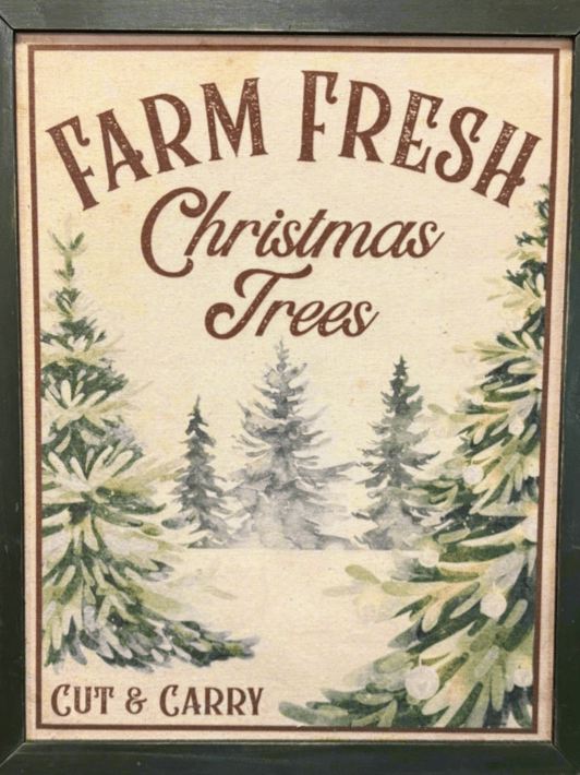 Farm Fresh Christmas Trees Framed Hanger - Nifty Decor & More