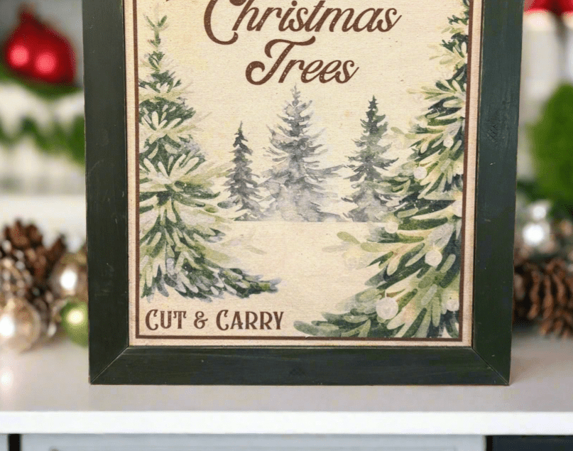 Farm Fresh Christmas Trees Framed Hanger - Nifty Decor & More