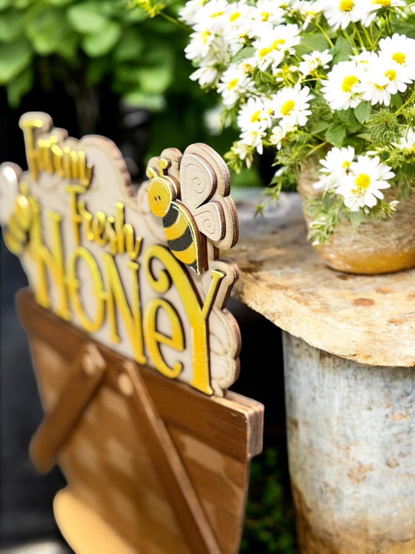 Farm Fresh Honey Weave Basket, Cute Bumble Bee Decor Shelf Sitter for Springtime Charm, Great Gift for Nature Enthusiasts