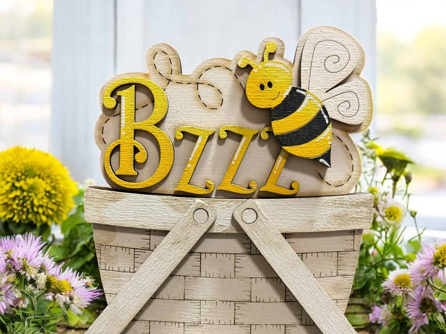 Farm Fresh Honey Weave Basket, Cute Bumble Bee Decor Shelf Sitter for Springtime Charm, Great Gift for Nature Enthusiasts