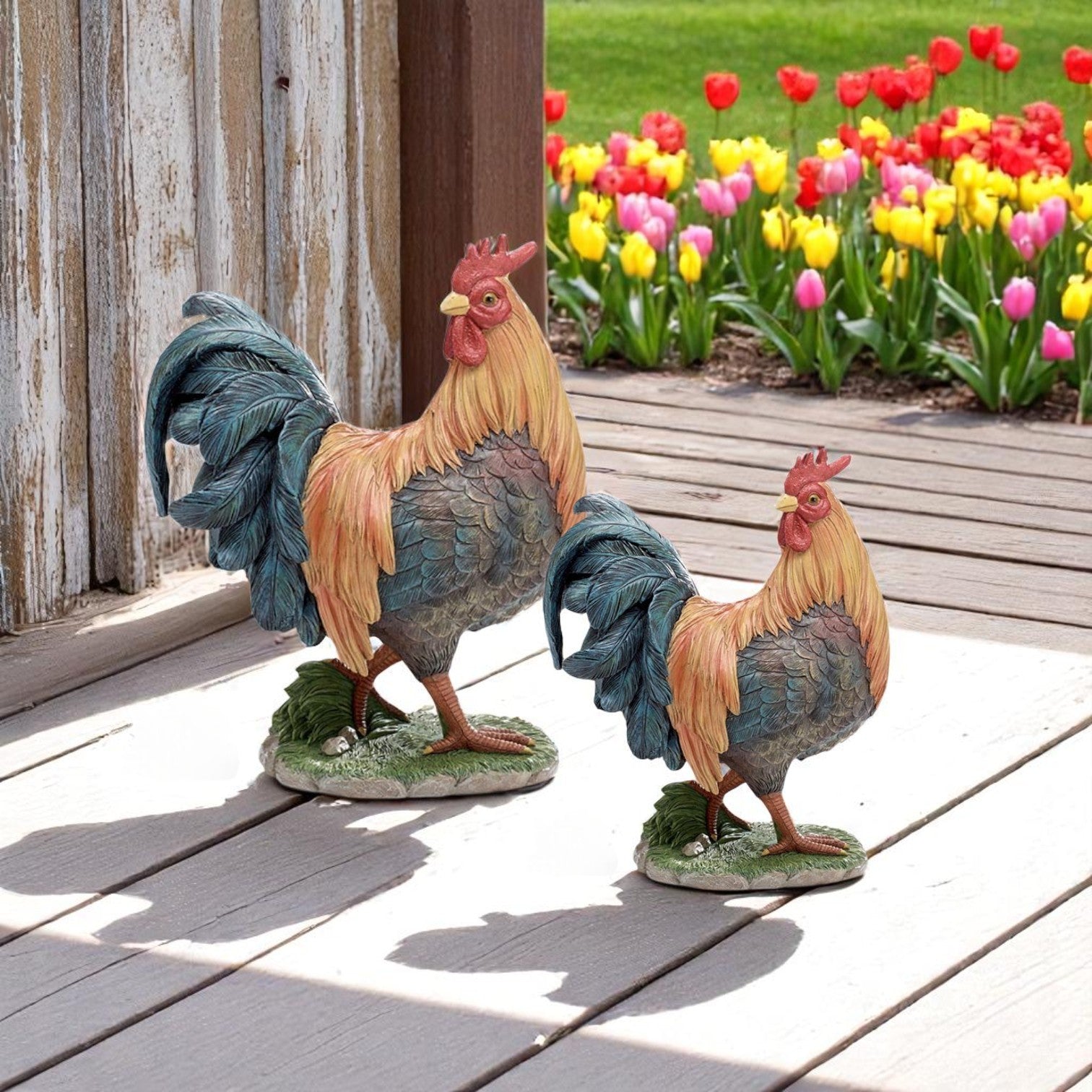 Farmhouse Rooster Figurine - Rustic Farmhouse Decor, Kitchen Accent Piece & Country Style Home Accessory