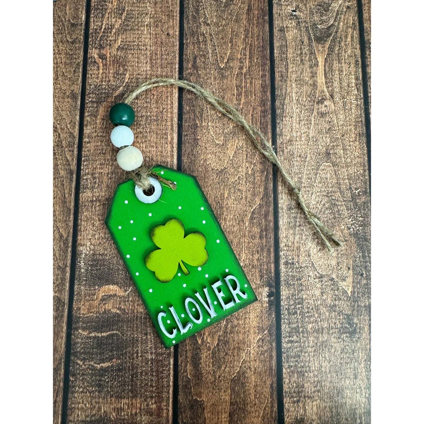 Farmhouse St. Patrick's Day Tag Ornaments St. Patrick's Day Collection Dark Green