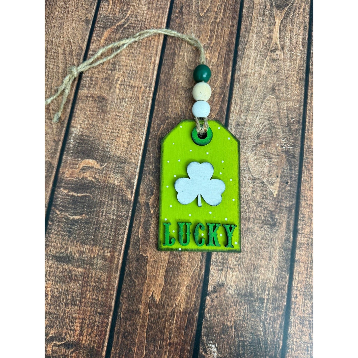Farmhouse St. Patrick's Day Tag Ornaments St. Patrick's Day Collection Light Green